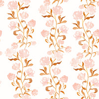 Aquarell-Blush- und Kupfer-Ranken-Blumentapete