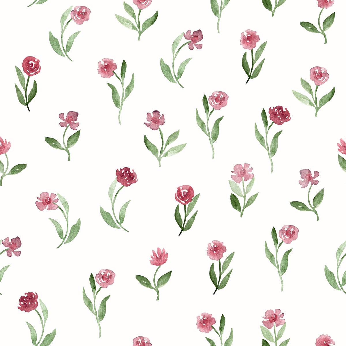 Papier peint minimaliste à motifs de brins de roses botaniques