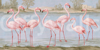 Wandbild „Flamingo-Oase am Flussufer“
