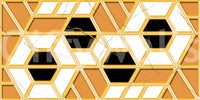 Luxuriöses geometrisches Marmor-Wandbild als Gold-Tapete