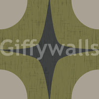 Charcoal Grey Atomic Starburst Wallpaper Mid Century Modern Wallpaper⁠