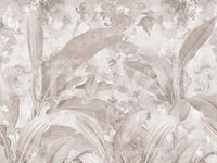 Wandbild mit tropischen botanischen Blättern in gedecktem Mauve