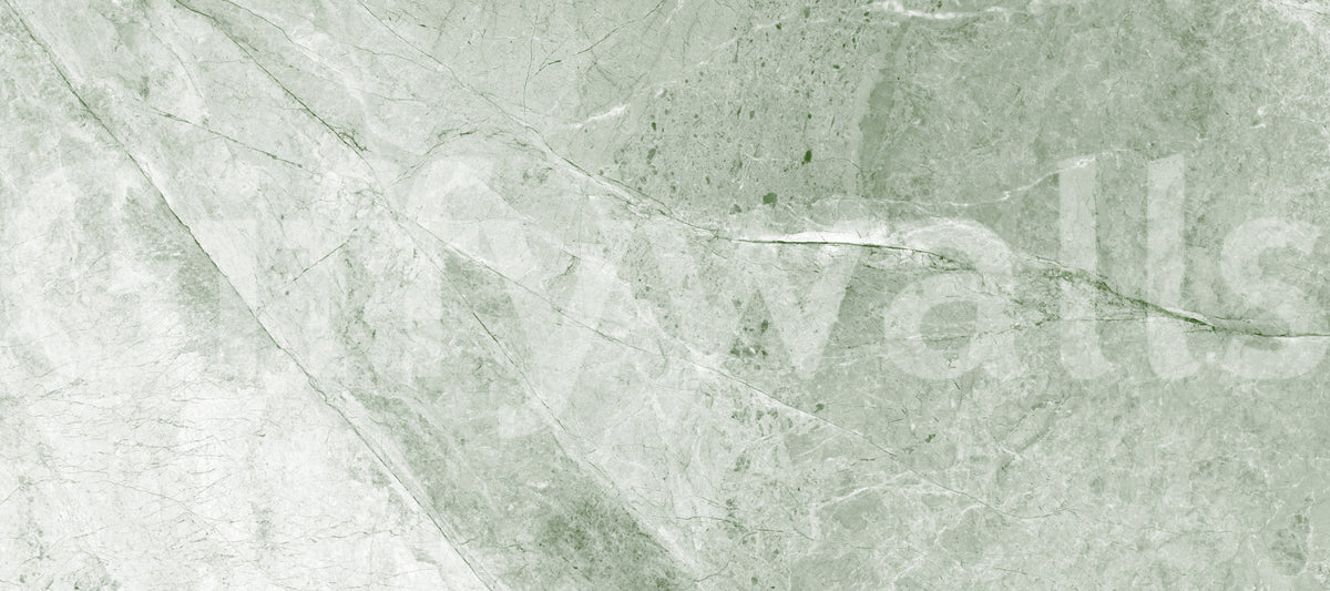 Vægmaleri med salviegrøn marmorplade