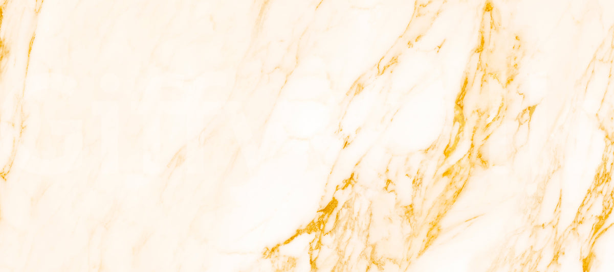 Wandbild mit weißer Marmorplatte und goldenen Adern
