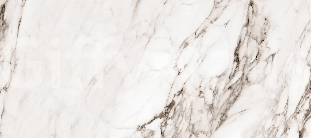 Muurschildering met de textuur van witte Calacatta-steen
