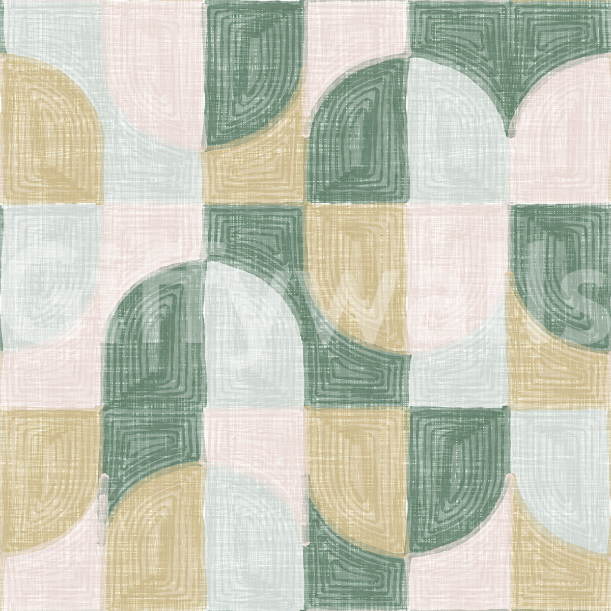 Papier peint géométrique audacieux, texturé et peint à la main, harmonieusement équilibré⁠