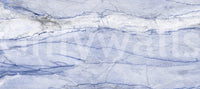 Papier peint panoramique à veines de marbre azur