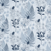 Alpine botanische Silhouetten - blaue Tapete⁠