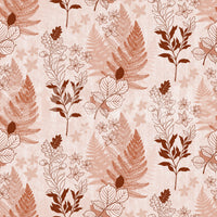 Papier peint silhouettes botaniques alpines - rouge rouille⁠