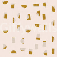 Papier peint à formes abstraites crème et moutarde, style milieu du siècle⁠