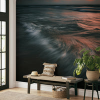 The wallpaper for walls being installed.

