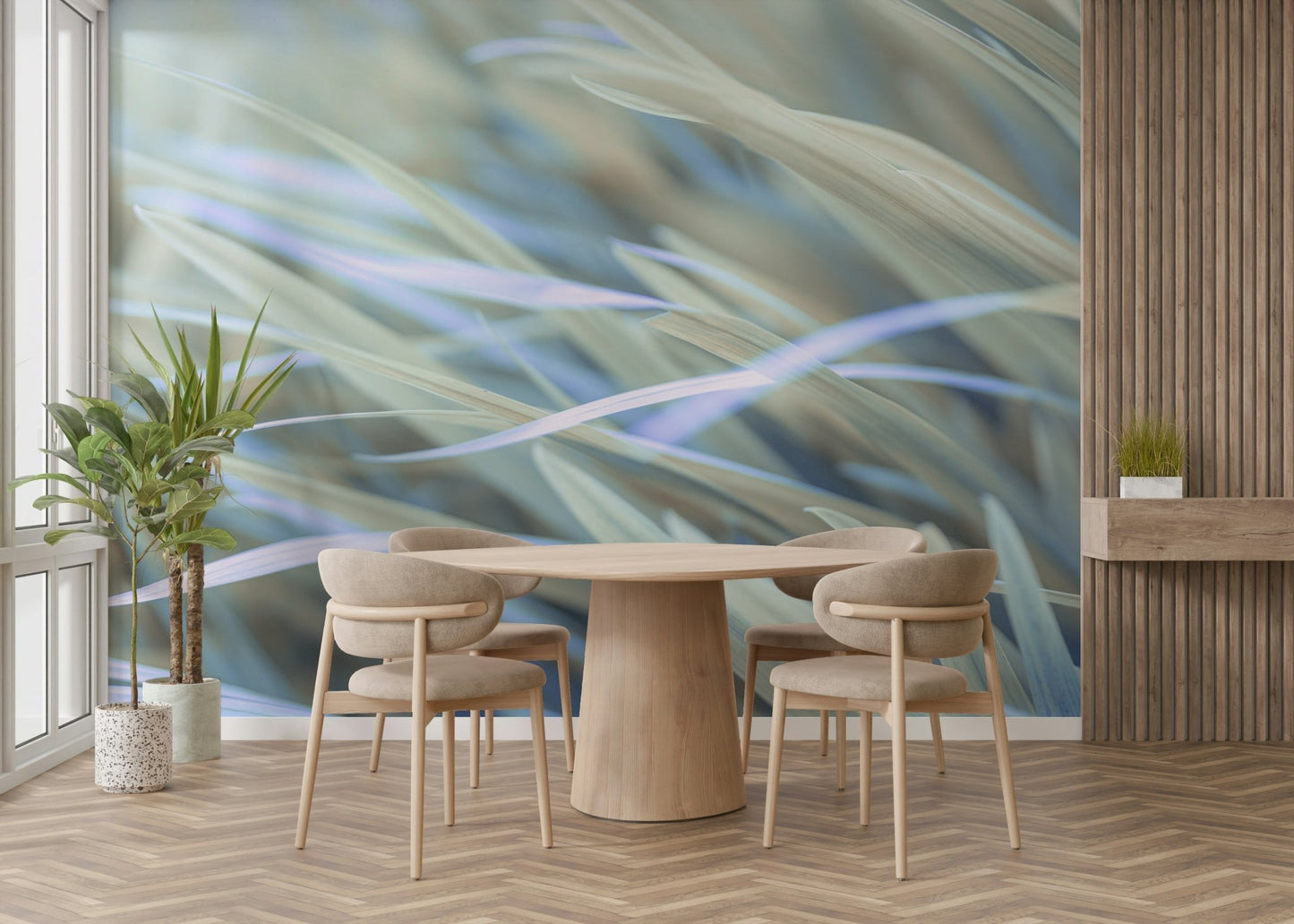 Wavy grass wall art for serene and modern living spaces

