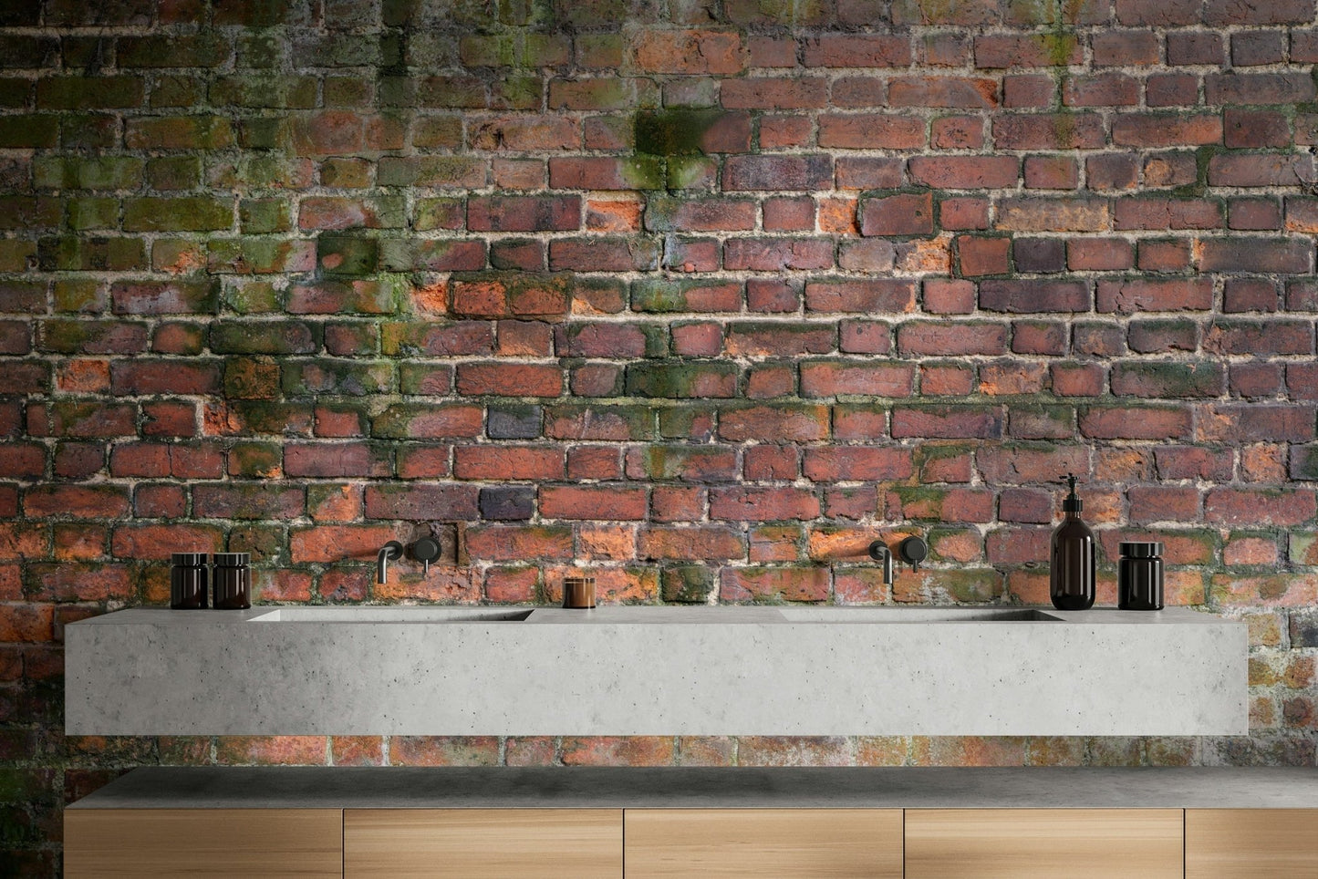 Subtle discolorations and worn areas.

