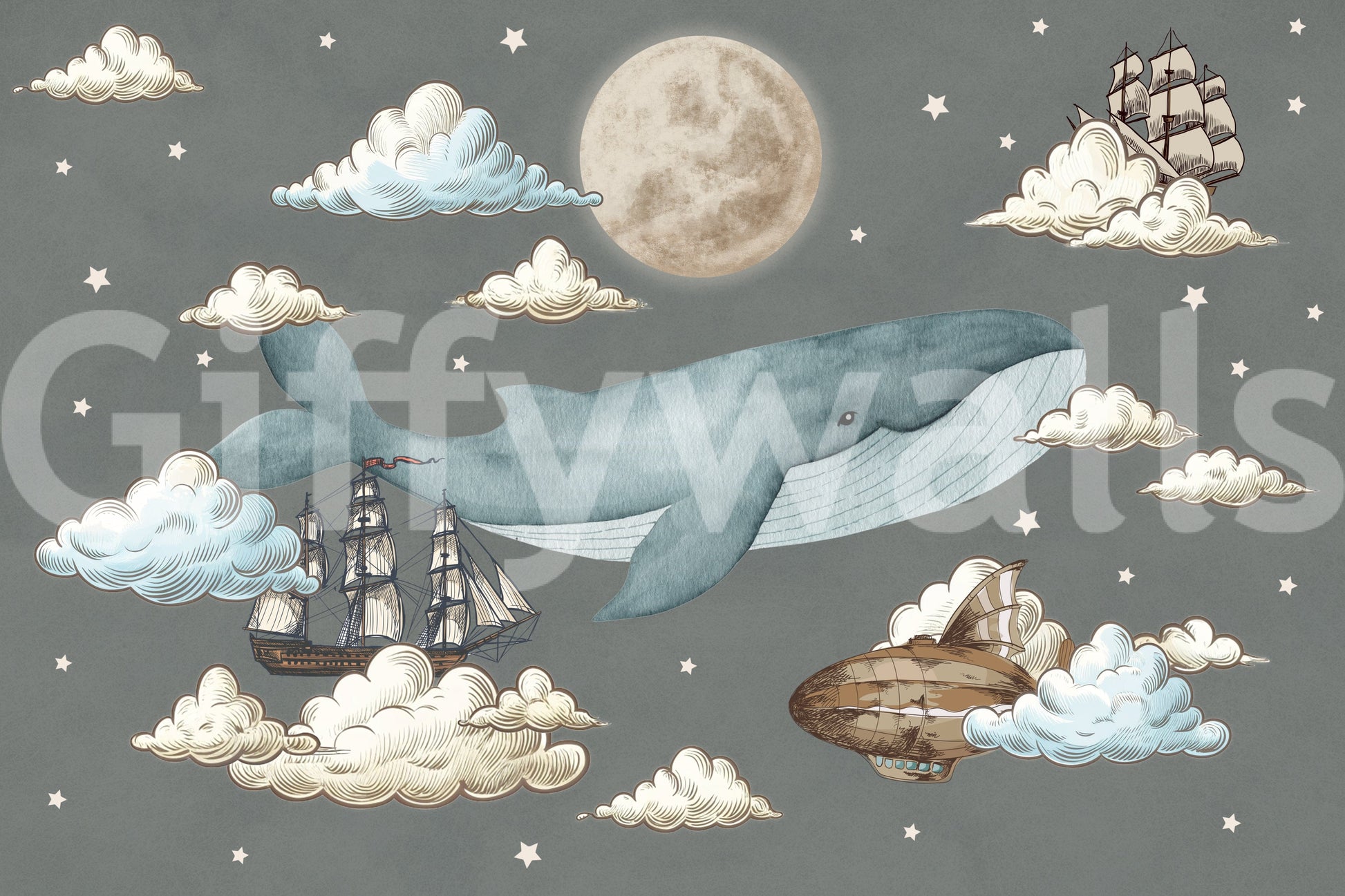 The image is suitable for a bedroom or a nursery.

