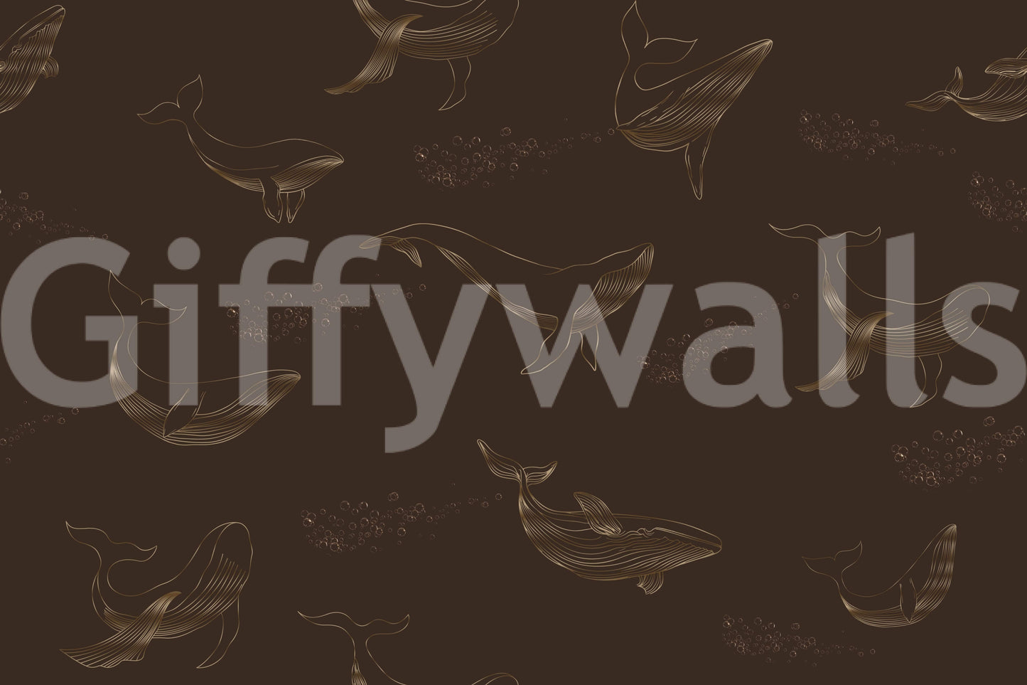 Matte finish peel and stick wallpaper with whale art.