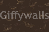 Matte finish peel and stick wallpaper with whale art.