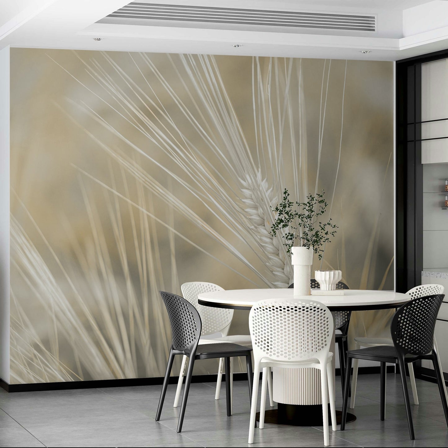 Subtle wheat wallpaper for creating a rustic ambiance

