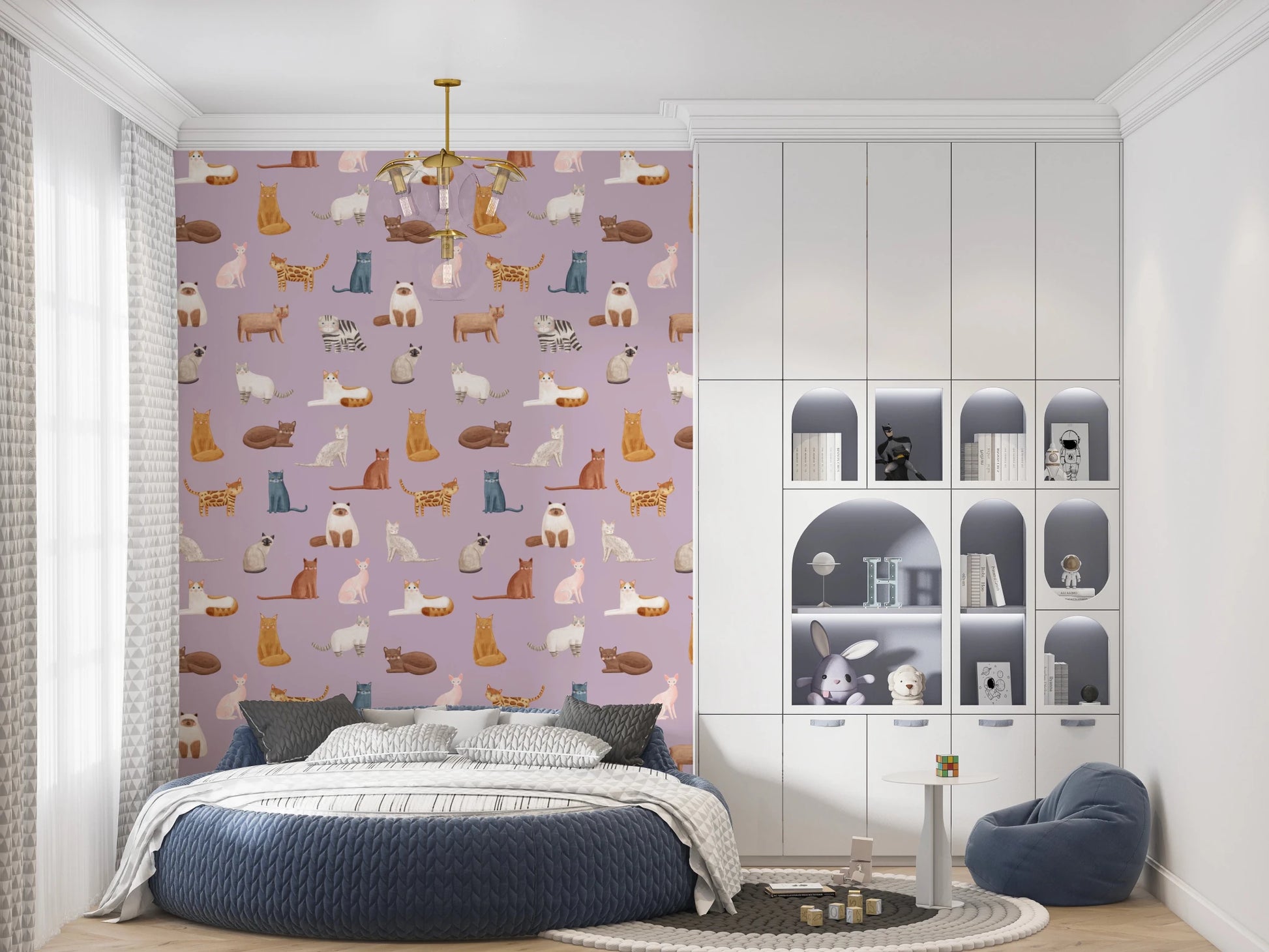 Whimsical Cat Parade Wallpaper⁠