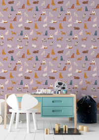 Whimsical Cat Parade Wallpaper⁠