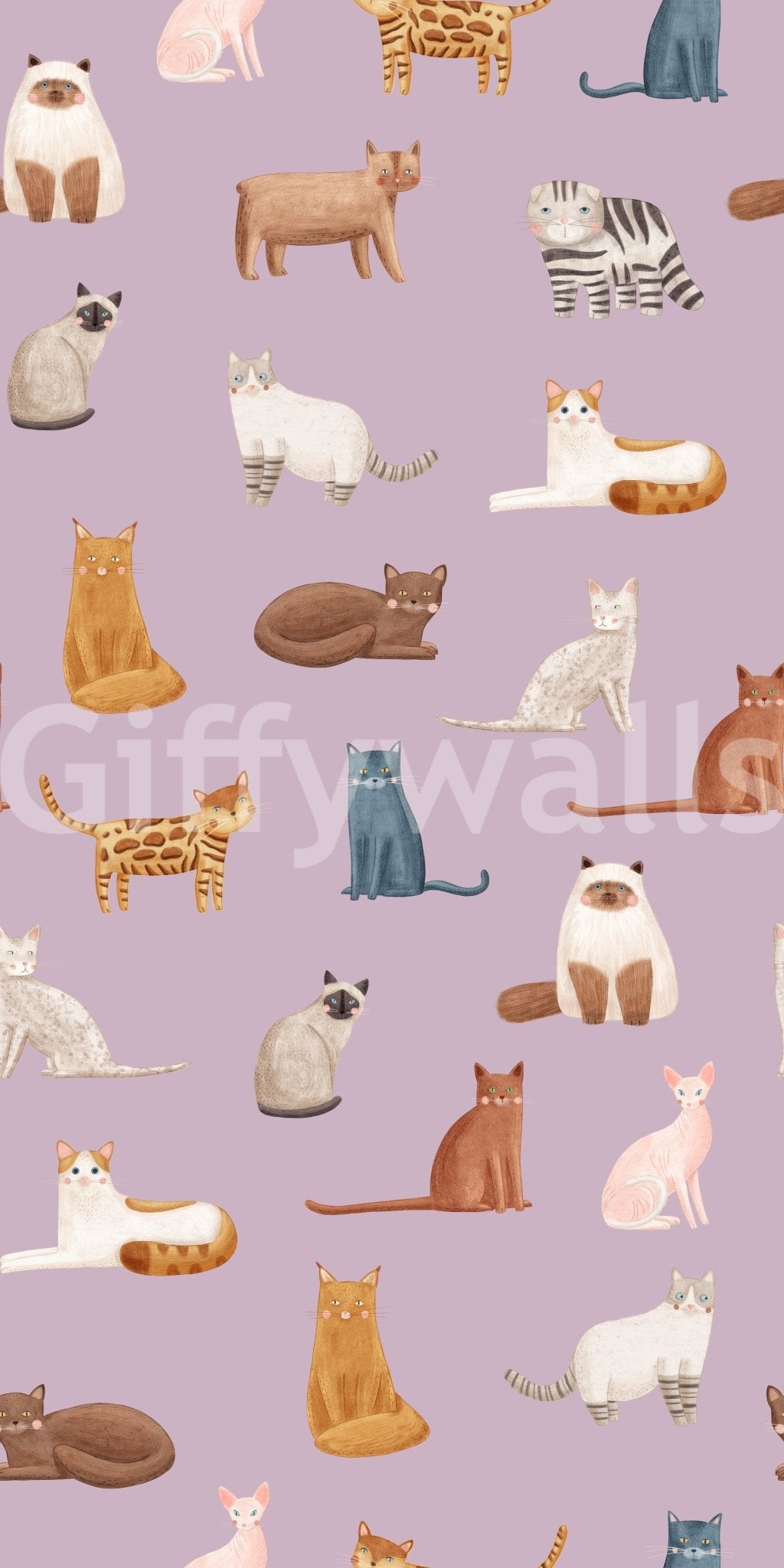 Whimsical Cat Parade Wallpaper⁠
