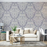 Playful floral tapestry wallpaper with delicate blooms

