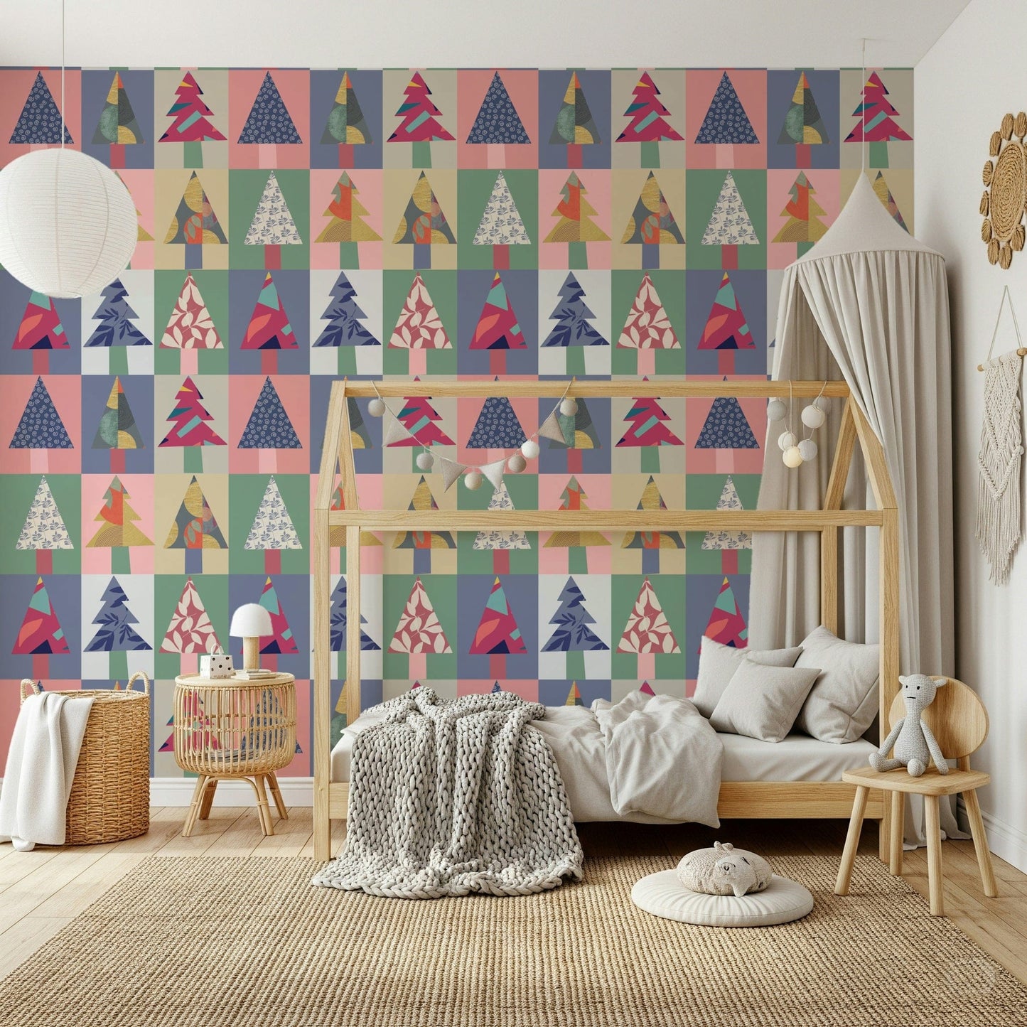 Papier peint Forêt festive