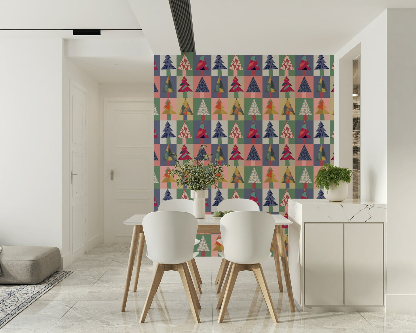 Papier peint Forêt festive