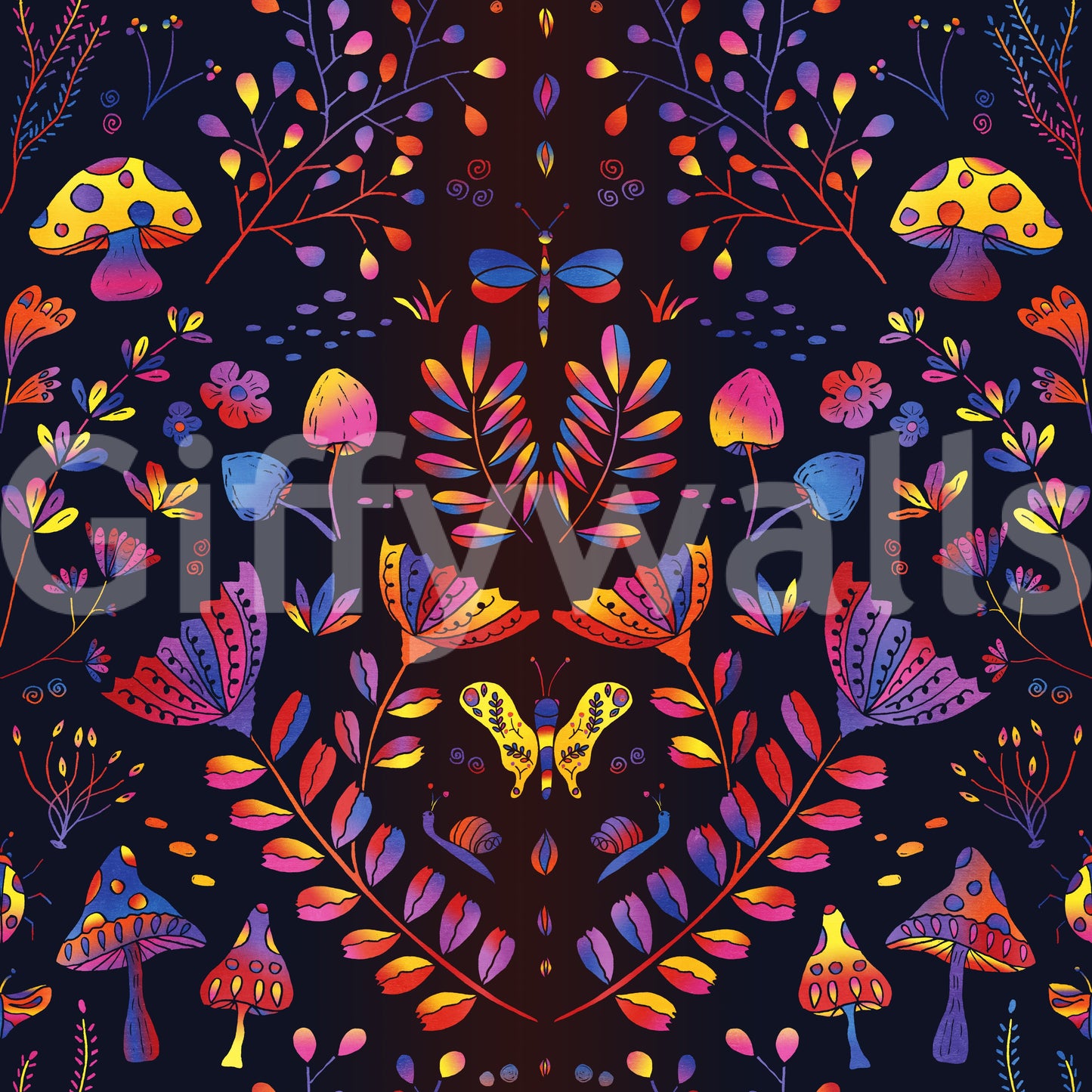 Flower and leaf wallpaper for light-hearted decor

