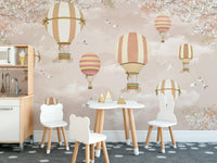 Soft sky and balloon wallpaper for nursery
