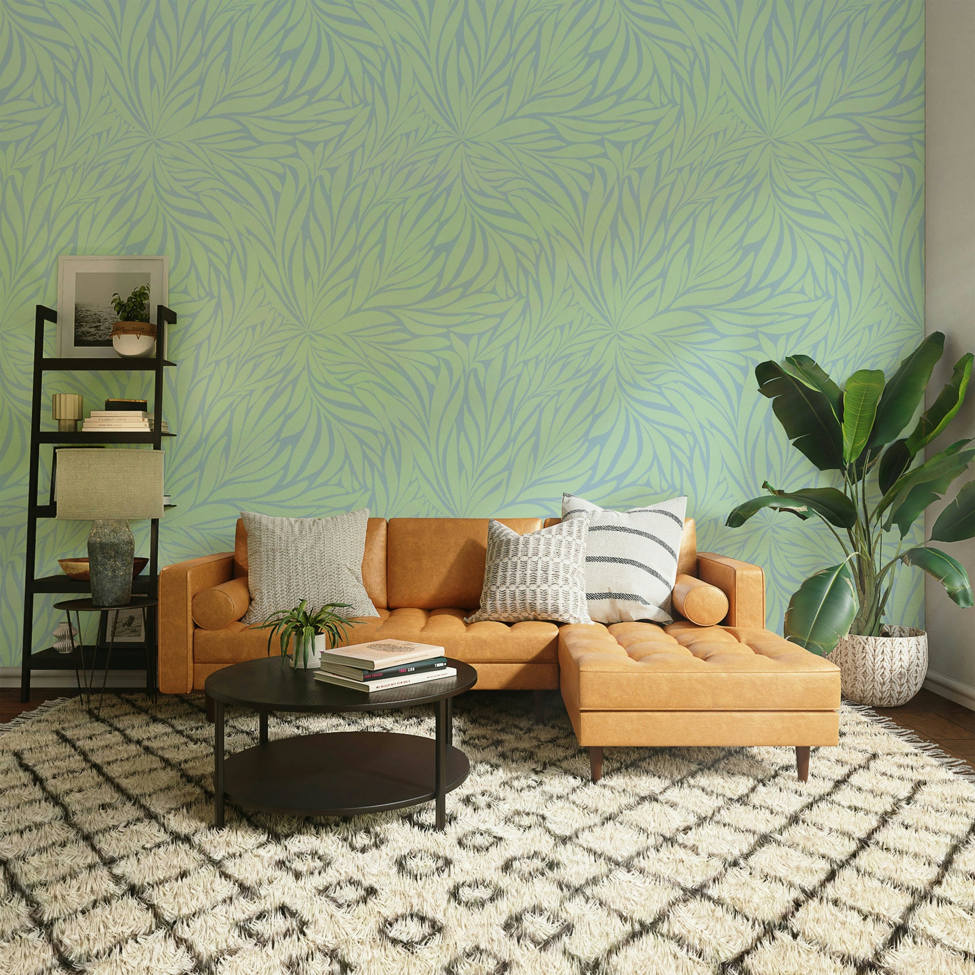 Nature-inspired wallpaper with dancing foliage

