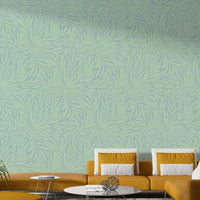Soft botanical wallpaper with swirling leaves

