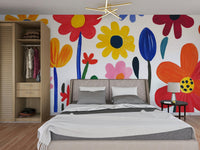 Artistic floral mural inspired by Matisse

