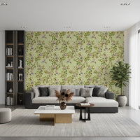 Whimsical Rococo Monkeys Wine Festival Aristocratic Vineyard Vintage Garden green Wallpaper⁠