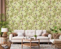 Whimsical Rococo Monkeys Wine Festival Aristocratic Vineyard Vintage Garden green Wallpaper⁠