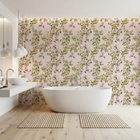 Whimsical Rococo Monkeys Wine Festival Aristocratic Vineyard Vintage Garden pink Wallpaper⁠