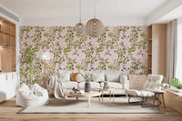 Whimsical Rococo Monkeys Wine Festival Aristocratic Vineyard Vintage Garden pink Wallpaper⁠