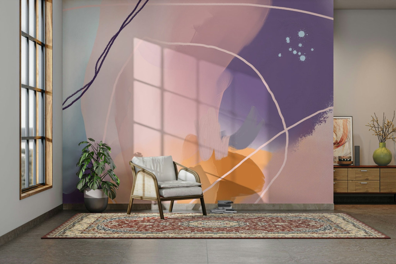 Whimsical Sophistication 2 Wall Mural with abstract design

