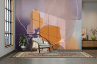 Elegant wall mural with soft curves and organic lines

