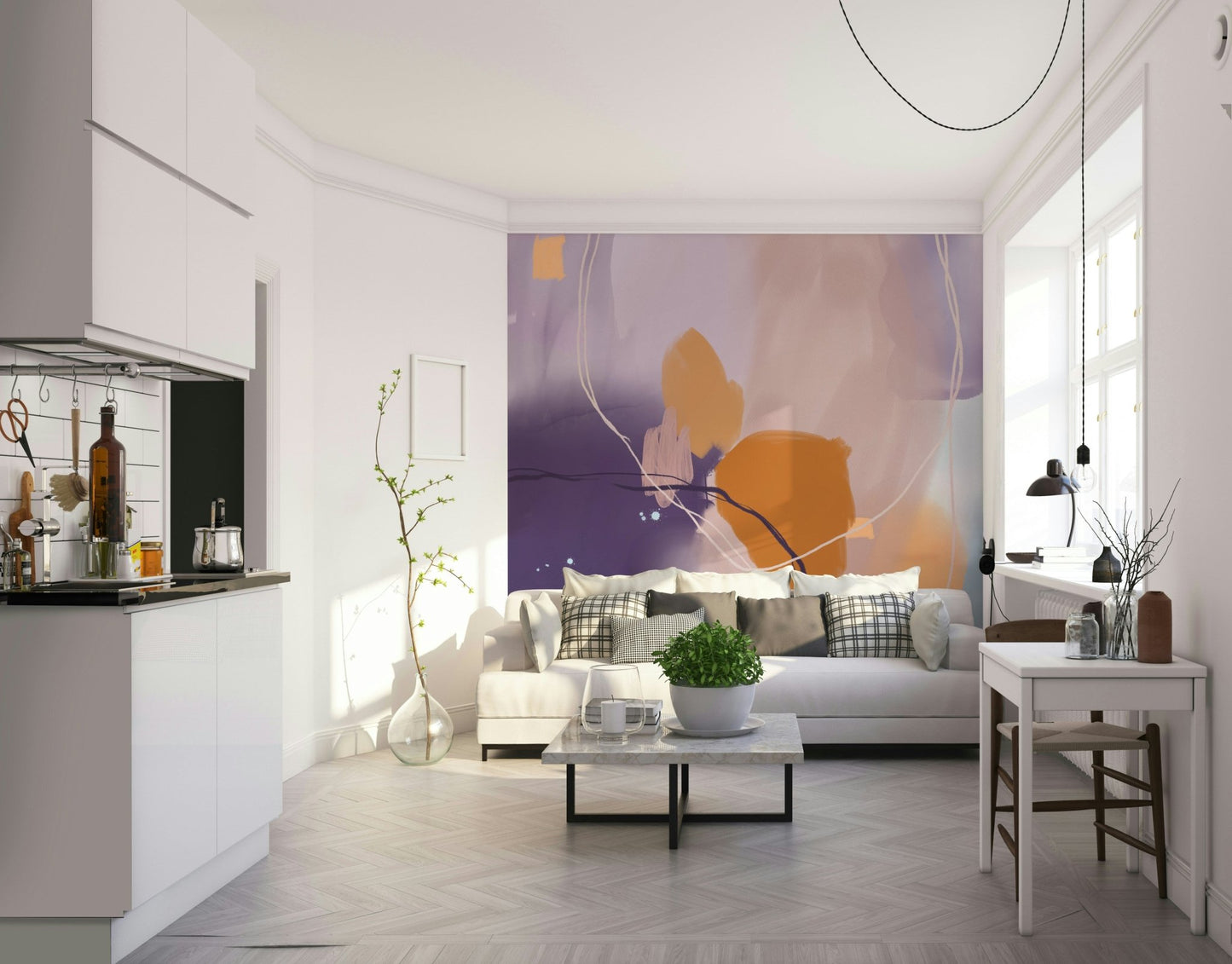 Whimsical design mural with sophisticated balance

