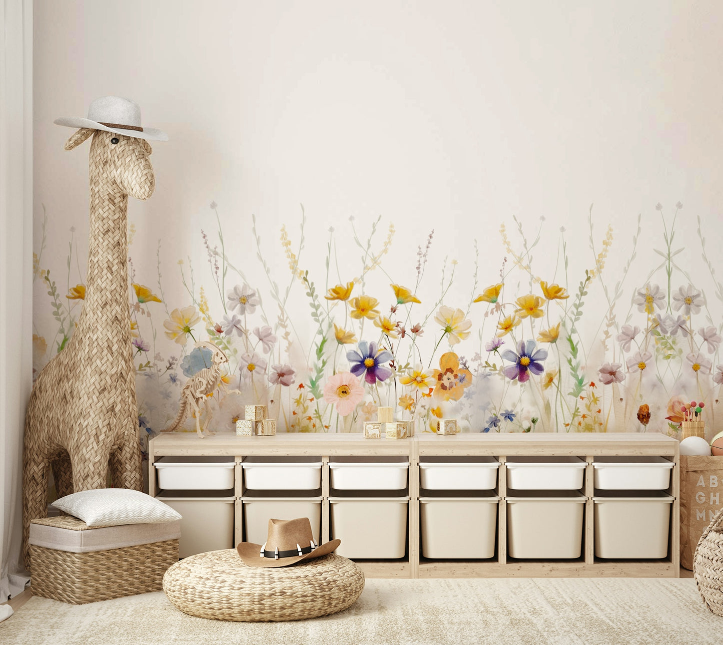 Durable botanical mural wallpaper

