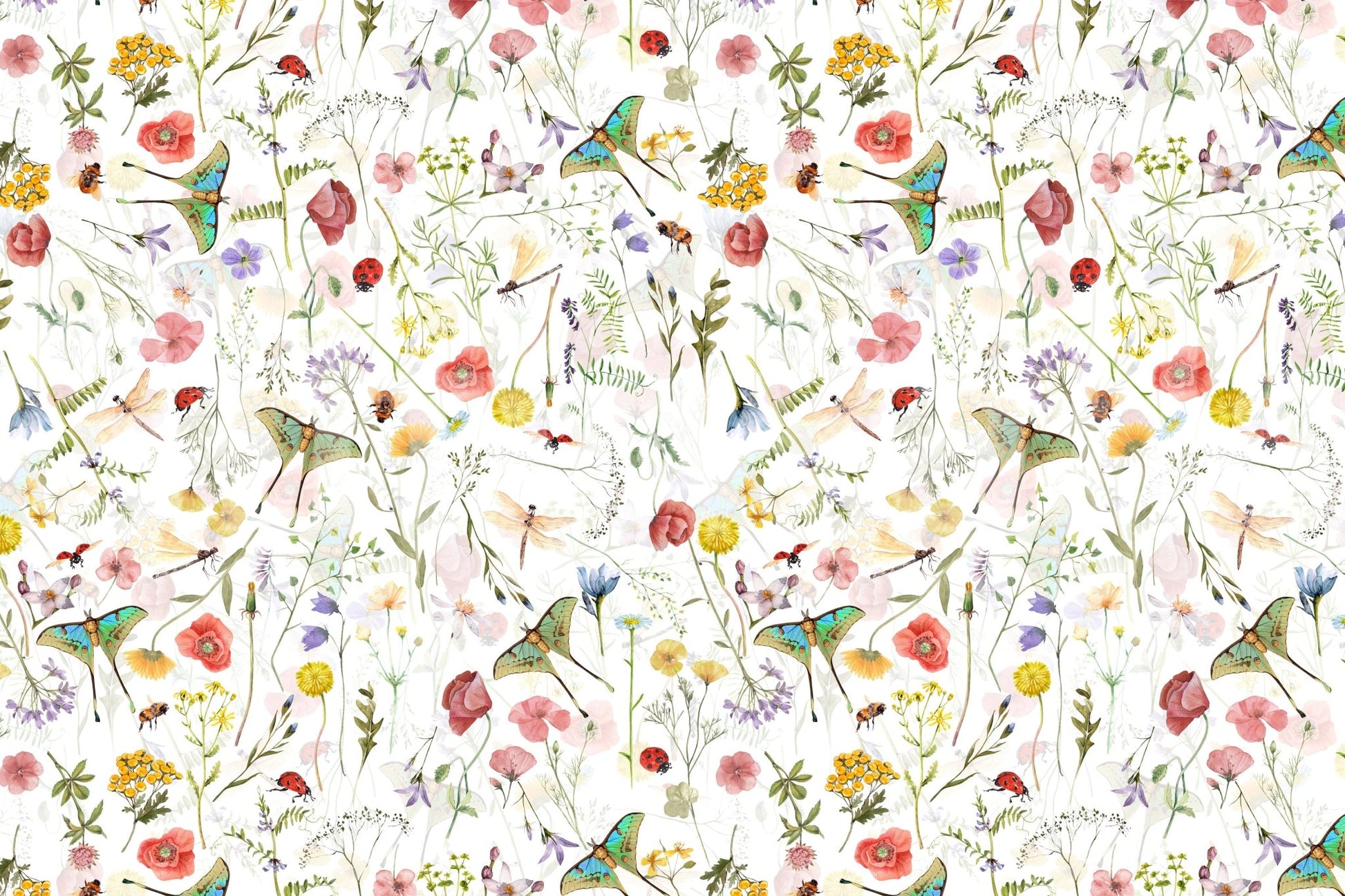 The wallpaper has a smooth, non-reflective matte finish.

