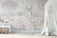 Nature-Inspired Kids' Room Wallpaper

