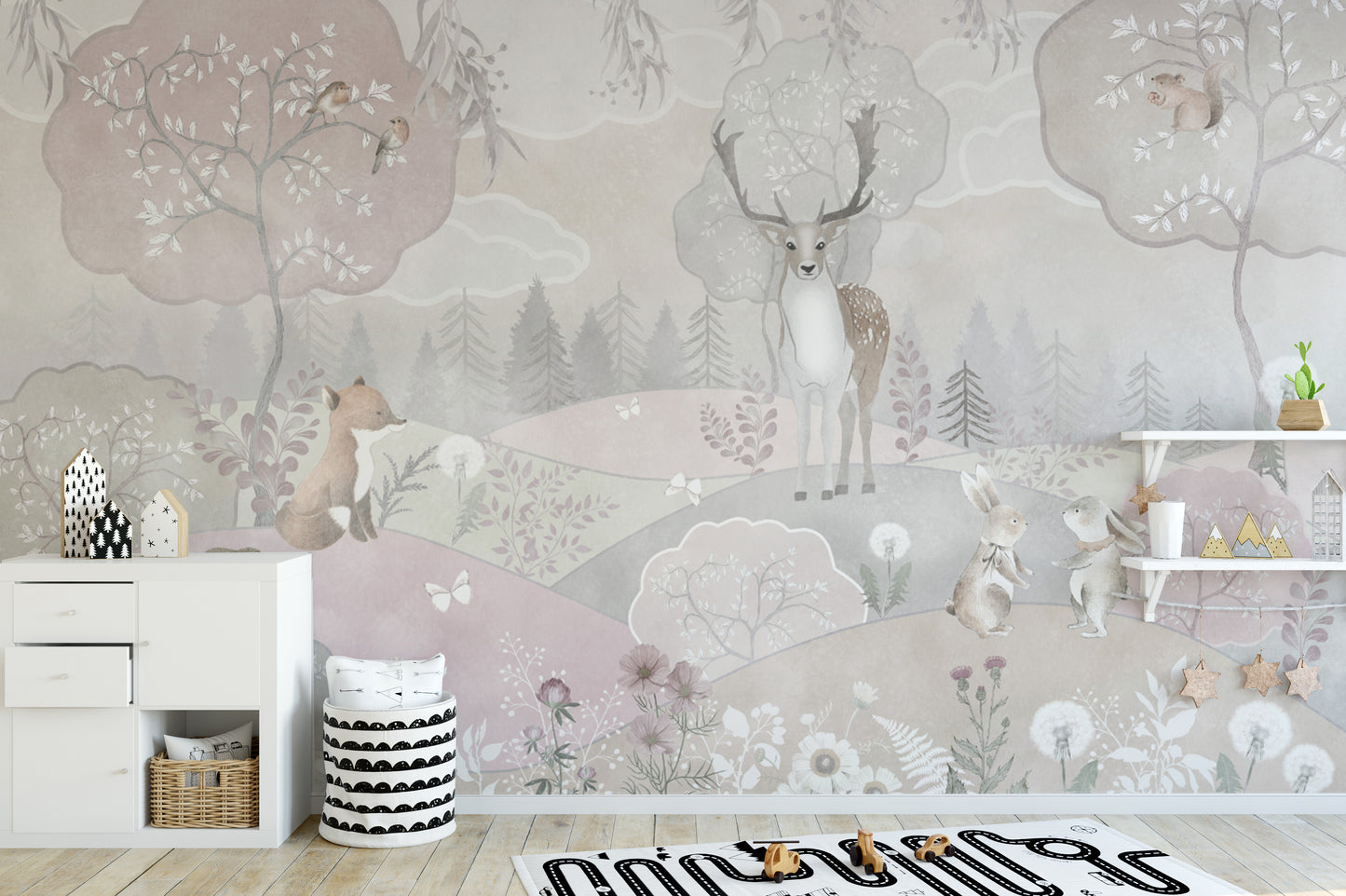 Fun Animal Wall Mural for Children
