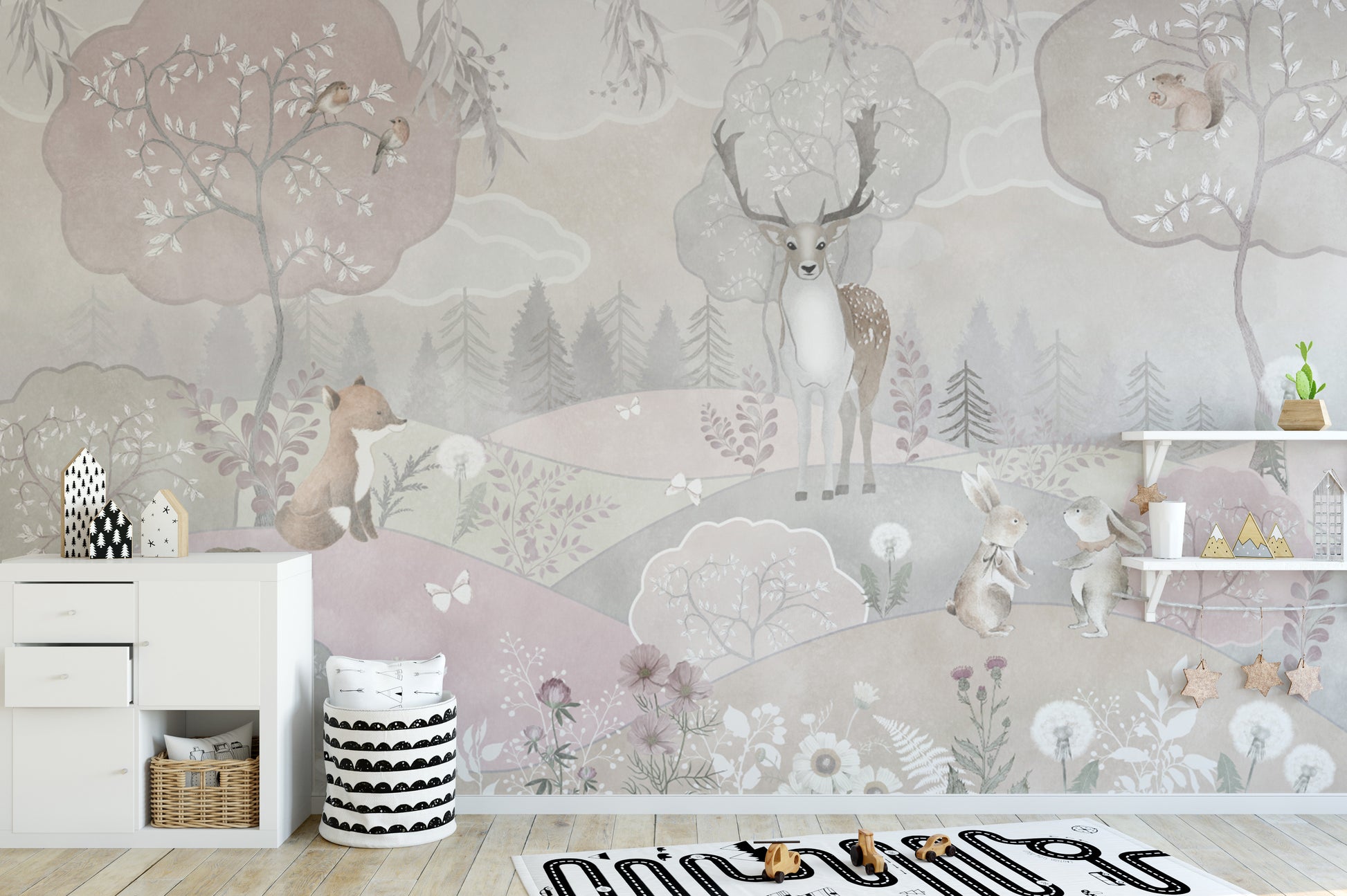 Fun Animal Wall Mural for Children
