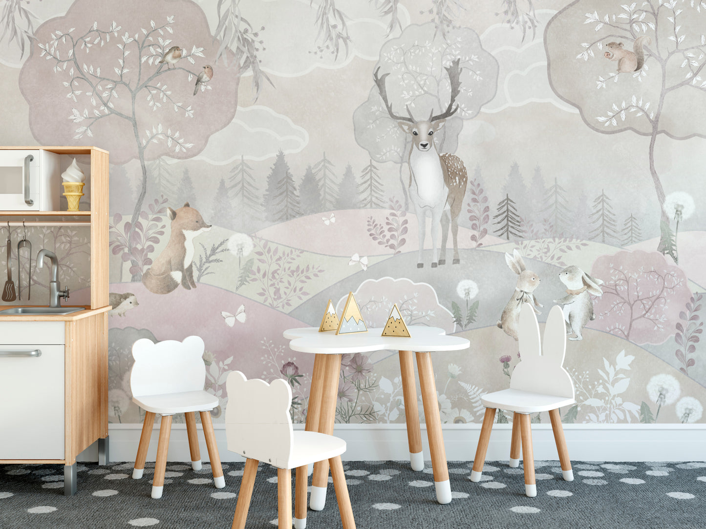 Forest Creatures Wallpaper for Nursery
