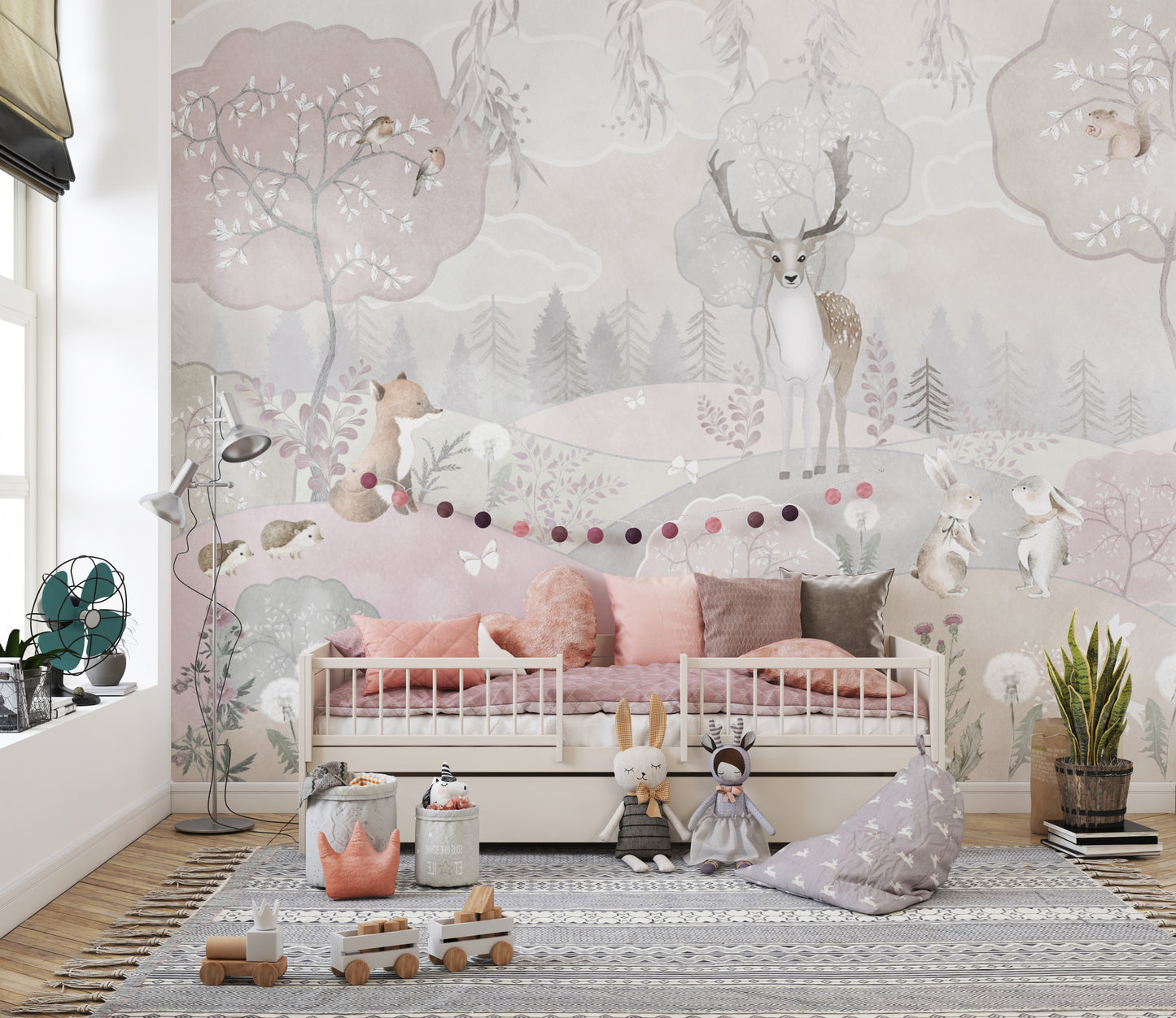 Playful Animal Wallpaper for Kids' Rooms
