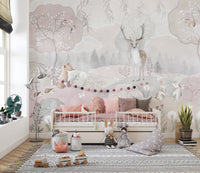 Playful Animal Wallpaper for Kids' Rooms

