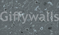 Whimsical Woodland Gray Wall Mural