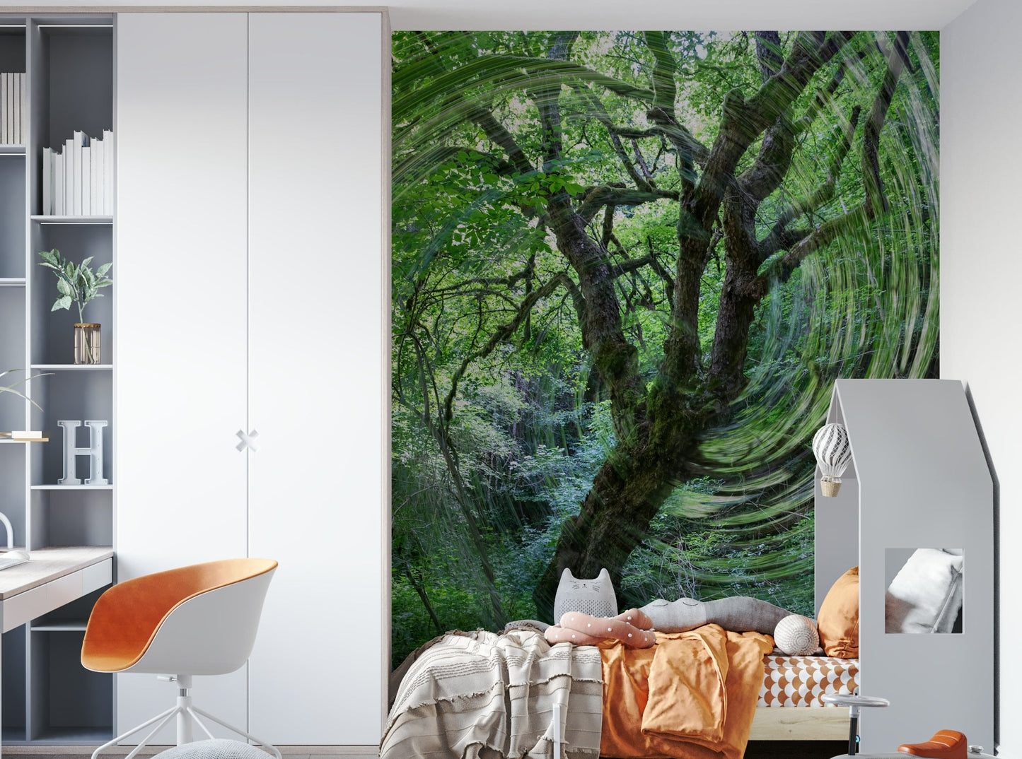 Abstract forest mural wallpaper
