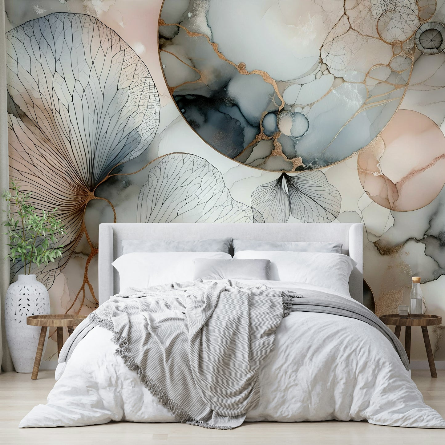 Whisper of Nature Wall Mural featuring delicate branches in a bright studio.